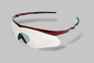 Radnor Sport Series Safety Glasses With Red Frame And Clear Anti-Scratch Anti-Fog Lens