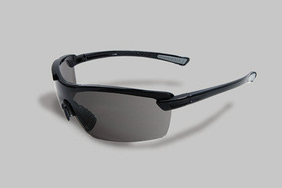 Radnor Image Series Safety Glasses With Black Frame And Gray Polycarbonate Lens