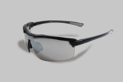 Radnor Image Series Safety Glasses With Black Frame And Silver Polycarbonate Mirror Lens