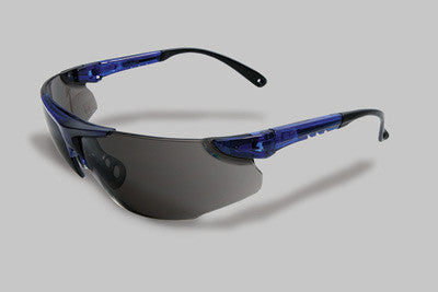 Radnor Elite Series Safety Glasses With Blue Frame And Gray Lens