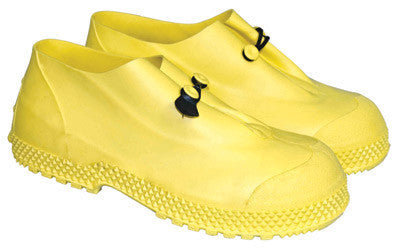 Radnor Large Yellow 4" PVC Slip-On Overboots With Self-Cleaning Tread Outsole