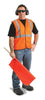 Radnor Medium - Small Orange Lightweight Mesh Classic Economy Vest With Front Hook And Loop Closure, 2" Silver Reflective Tape Striping And 1 Pocket