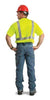 Radnor Medium Yellow Lightweight Moisture Wicking Polyester Class 2 T-Shirt With 2" 3M Scotchlite Reflective Tape Striping, Whisk-It Treatment And 1 Pocket