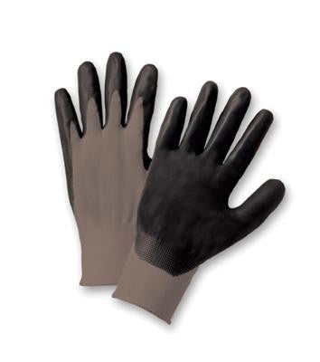 Radnor Large Black Foam Nitrile Palm Coated Gloves With 13 Gauge Gray Seamless Nylon Liner