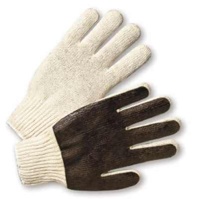 Radnor Men's Medium-Weight Cotton/Poly String Knit Glove With PVC Coated Palm