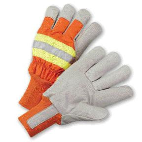 Radnor X-Large Orange And Gray Pigskin And Polyester Thinsulate Lined Cold Weather Gloves With Wing Thumb And Knit Wrist