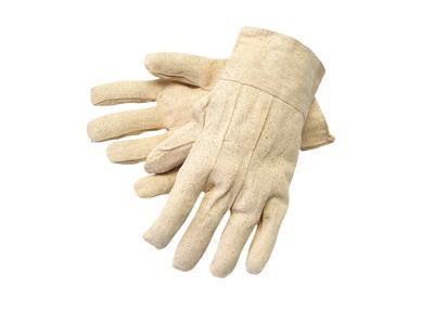 Radnor Men's White 8 Ounce Cotton/Polyester Blend Cotton Canvas Gloves With Band Top Cuff