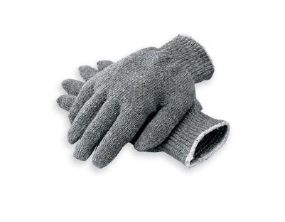 Radnor Ladies Gray Medium Weight Polyester/Cotton Ambidextrous String Gloves With Knit Wrist