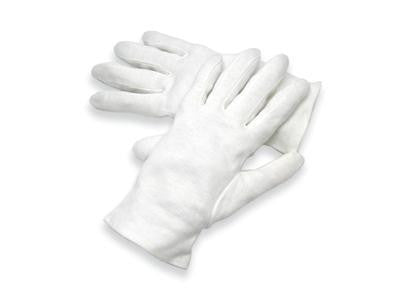 Radnor Medium White Heavy Weight Seamless Knit 100% Cotton Dress Inspection Gloves With Open Cuff