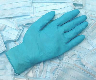 Radnor Small Blue 9 1/2" 4 mil Industrial/Food Grade Latex-Free Nitrile Ambidextrous Non-Sterile Powdered Disposable Gloves With Textured Finish (100 Gloves Per Box)