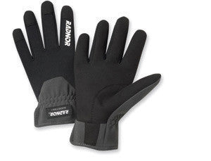 Radnor 2X Black And Gray Full Finger Synthetic Leather And Spandex Slip-On Mechanics Gloves With Slip-On Cuff And Spandex Back