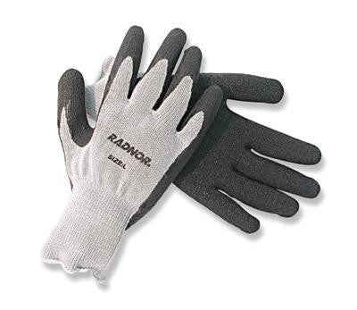 Radnor X-Large Economy Grade Split Leather Palm Gloves With Safety Cuff, Striped Canvas Back And Reinforced Knuckle Strap, Pull Tab, Index Finger And Fingertips