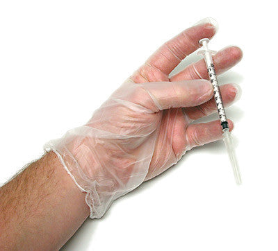 Radnor Medium Clear 5 mil  Vinyl Lightly Powdered Disposable Gloves With Smooth Finish (100 Gloves Per Dispenser Box)