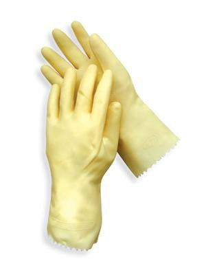 Radnor Small Amber 12" Unlined 18 MIL Textured Palm Natural Latex Glove