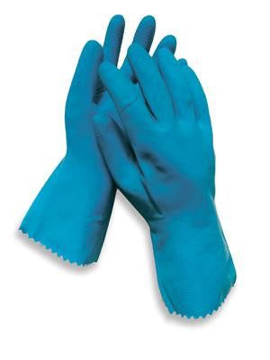 Radnor Large Blue 12" Unlined 18 MIL Textured Palm Natural Latex Glove