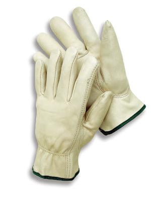 Radnor Medium Premium Grain Leather Unlined Drivers Gloves With Keystone Thumb, Slip-On Cuff And Color-Coded Hem