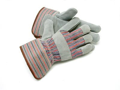 Radnor Large Gray Leather Thinsulate Lined Cold Weather Gloves With Wing Thumb, Safety Cuffs, Leather Knuckle Strap And Elastic Back