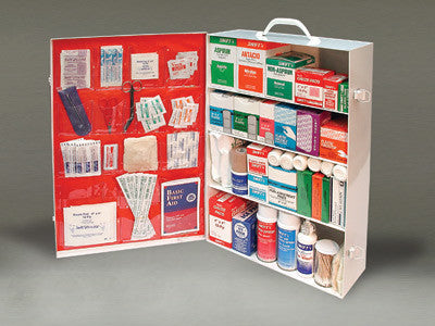 Radnor Four-Shelf 50 Person Durable Metal Industrial First Aid Cabinet