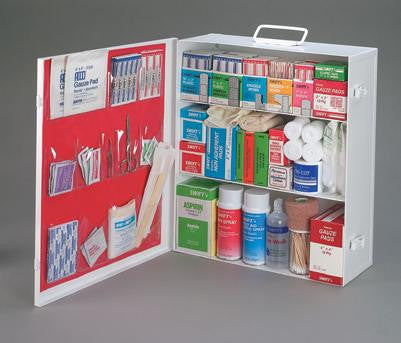 Radnor Three-Shelf 25 Person Durable Metal Industrial First Aid Cabinet