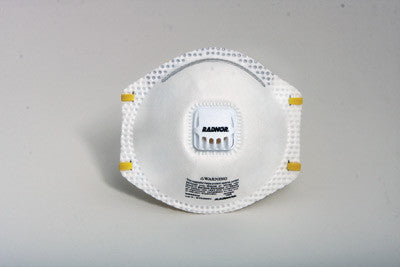 Radnor N95 Particulate Disposable Respirator With Exhalation Valve And Adjustable Nose Clip - NIOSH 42CFR84 (10 Each Per Box)