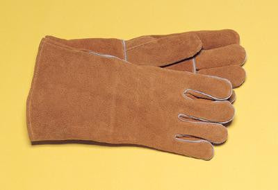 Radnor Large Brown 14" Shoulder Split Cowhide Cotton Lined Welders Gloves With Reinforced, Straight Thumb And Kevlar Stitching