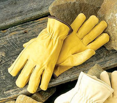 Radnor X-Large Grain Pigskin Unlined Gunn Cut Drivers Gloves With Straight Thumb, Slip-On Cuff, Color-Coded Hem And Shirred Elastic Back