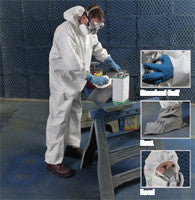 Radnor Large White Pro-2 Microporous Film Laminated To Spunbond Polypropylene Disposable Coveralls With Front Zipper Closure And Attached Hood