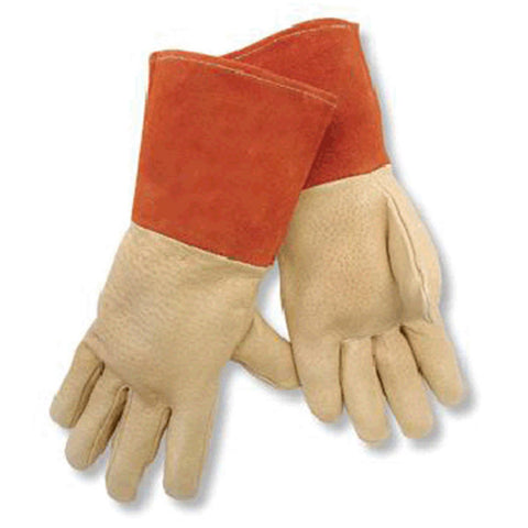 Radnor Large Premium Grain Pigskin MIG/TIG Welders Glove With 4 1/2" Gauntlet Cuff