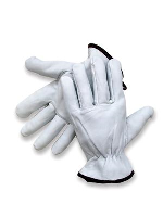 Radnor X-Large Grain Goatskin Unlined Drivers Gloves With Straight Thumb, Slip-On Cuff, Color-Coded Hem And Shirred Elastic Back