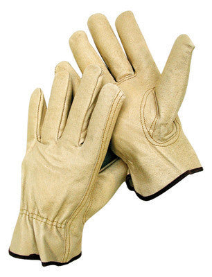 Radnor X-Large Grain Pigskin Unlined Drivers Gloves With Keystone Thumb, Slip-On Cuff, Color-Coded Hem And Shirred Elastic Back