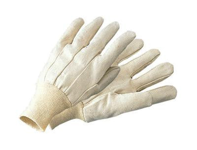 Radnor Ladies White 8 Ounce Cotton/Polyester Blend Cotton Canvas Gloves With Knitwrist