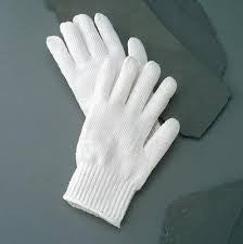 Radnor Ladies Bleached White Standard Weight Polyester/Cotton Ambidextrous String Gloves With Knit Wrist