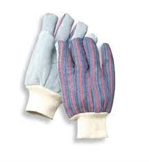 Radnor Large Economy Grade Split Leather Palm Gloves With Knit Wrist, Striped Canvas Back And Circle Patch Reinforcement