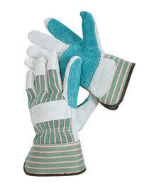 Radnor Large Shoulder Grade Split Leather Palm Gloves With Safety Cuff, Double Leather On Palm, Index Finger And Thumb