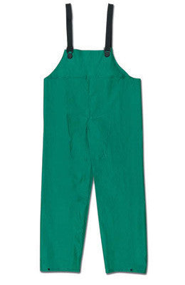 River City Garments 2X Green Dominator .42 mm Polyester And PVC Flame Resistant Rain Bib Pants With No Fly