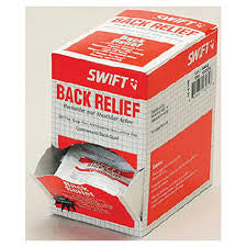 Swift First Aid Back Relief Tablets (2 Tablets Per Envelope, 50 Envelopes Per Box)