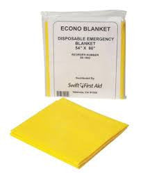 Swift First Aid 54" X 80" Yellow Disposable Emergency Blanket (40 Per Case)