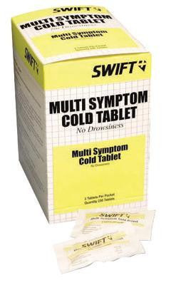 Swift First Aid Multi-Symptom Cold Tablet (2 Per Package, 100 Packages Per Box)
