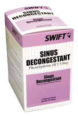 Swift First Aid Sinus Decongestant 2/Env 250Env/Box 12/Bx/Cs