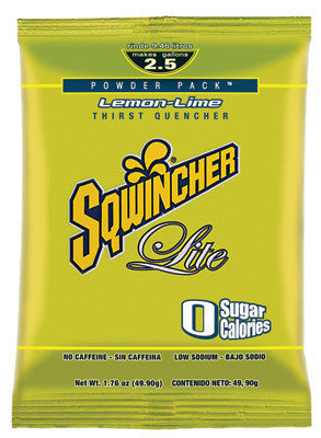 Sqwincher 1.76 Ounce Instant Powder Pack Lemon Lime Lite Electrolyte Drink - Yields 2 1/2 Gallons (32 Packets Per Case)