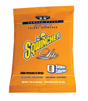 Sqwincher 1.76 Ounce Instant Powder Pack Orange Lite Electrolyte Drink - Yields 2 1/2 Gallons (32 Packets Per Case)