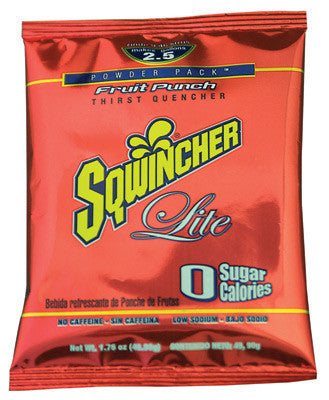 Sqwincher 1.76 Ounce Instant Powder Pack Fruit Punch Lite Electrolyte Drink - Yields 2 1/2 Gallons (32 Packets Per Case)