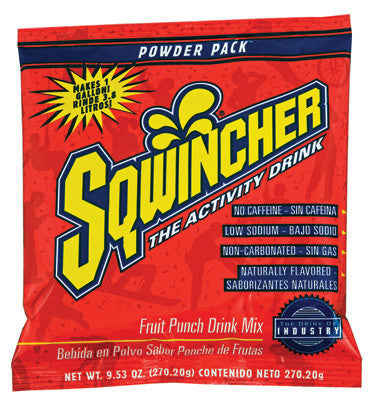 Sqwincher 9.53 Ounce Instant Powder Pack Fruit Punch Electrolyte Drink - Yields 1 Gallon (20 Packets Per Box)