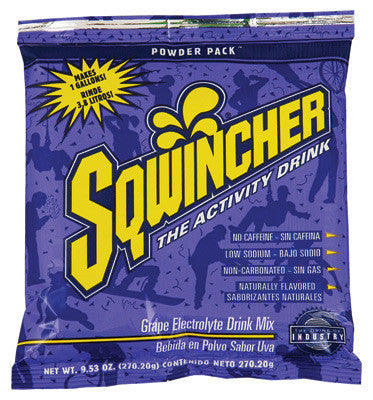 Sqwincher 9.53 Ounce Instant Powder Pack Grape Electrolyte Drink - Yields 1 Gallon (20 Packets Per Box)