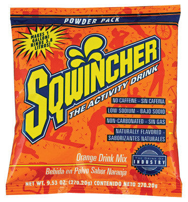 Sqwincher 9.53 Ounce Instant Powder Pack Orange Electrolyte Drink - Yields 1 Gallon (20 Packets Per Box)