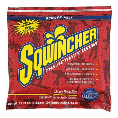 Sqwincher 23.83 Ounce Instant Powder Pack Cherry Electrolyte Drink - Yields 2 1/2 Gallons (32 Packets Per Case)