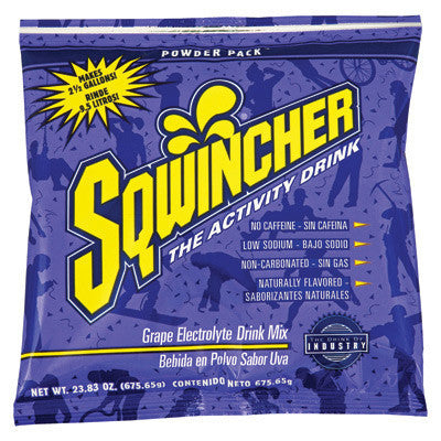 Sqwincher 23.83 Ounce Instant Powder Pack Grape Electrolyte Drink - Yields 2 1/2 Gallons (32 Packets Per Case)