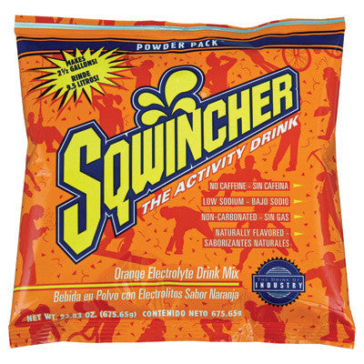 Sqwincher 23.83 Ounce Instant Powder Pack Orange Electrolyte Drink - Yields 2 1/2 Gallons (32 Packets Per Case)
