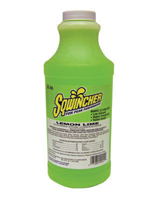 Sqwincher 32 Ounce Liquid Concentrate Lemon Lime Electrolyte Drink - Yields 2 1/2 Gallons (12 Each Per Case)