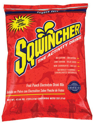 Sqwincher 47.66 Ounce Instant Powder Pack Fruit Punch Electrolyte Drink - Yields 5 Gallons (16 Each Per Case)